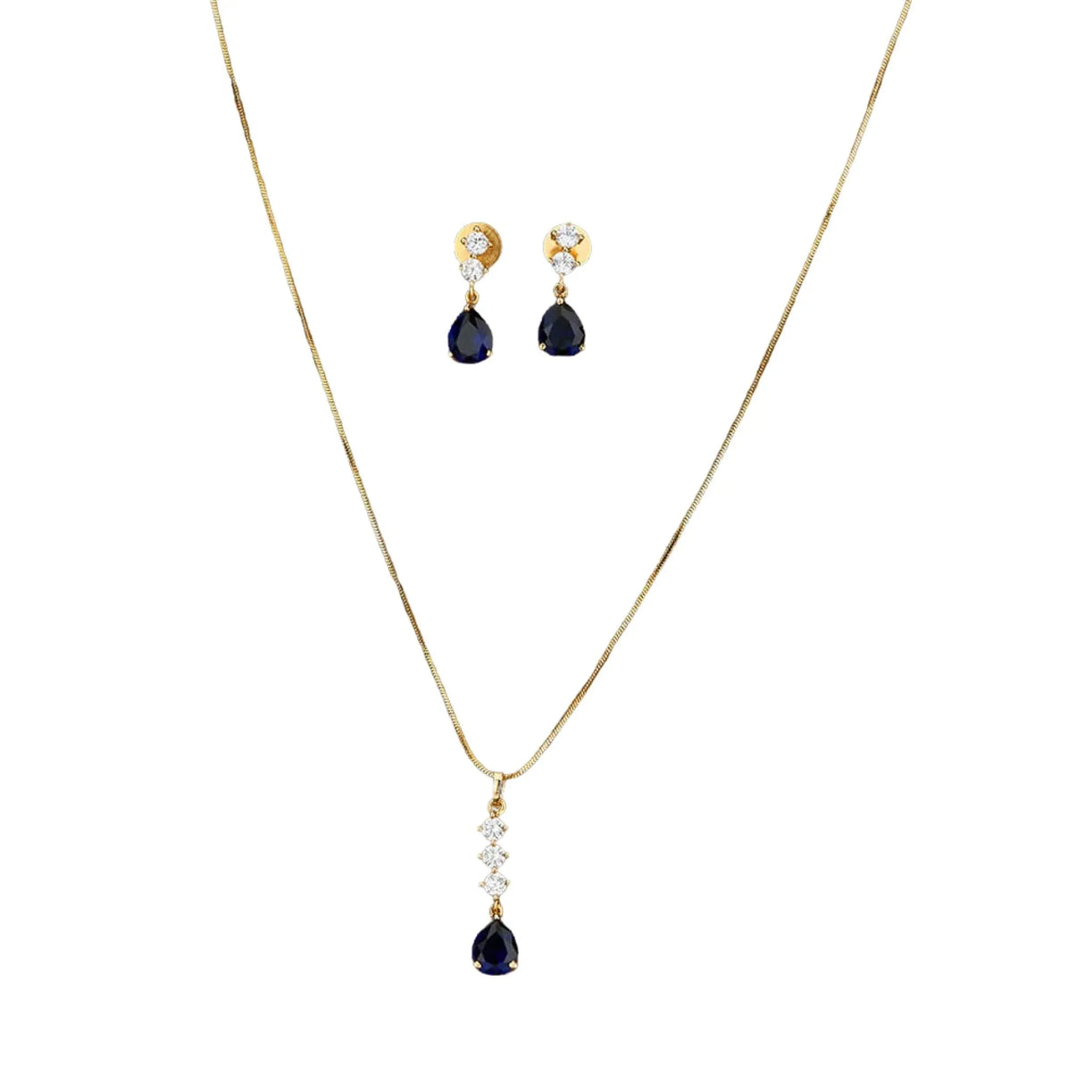 Cz Classic Pendant Set with Gold Plating Traditional Jewelry Matte Gold Necklace South Indian Jewelry Ethnic Jewelry for Women Bridal Wedding Jewelry Gift - LoveNspire