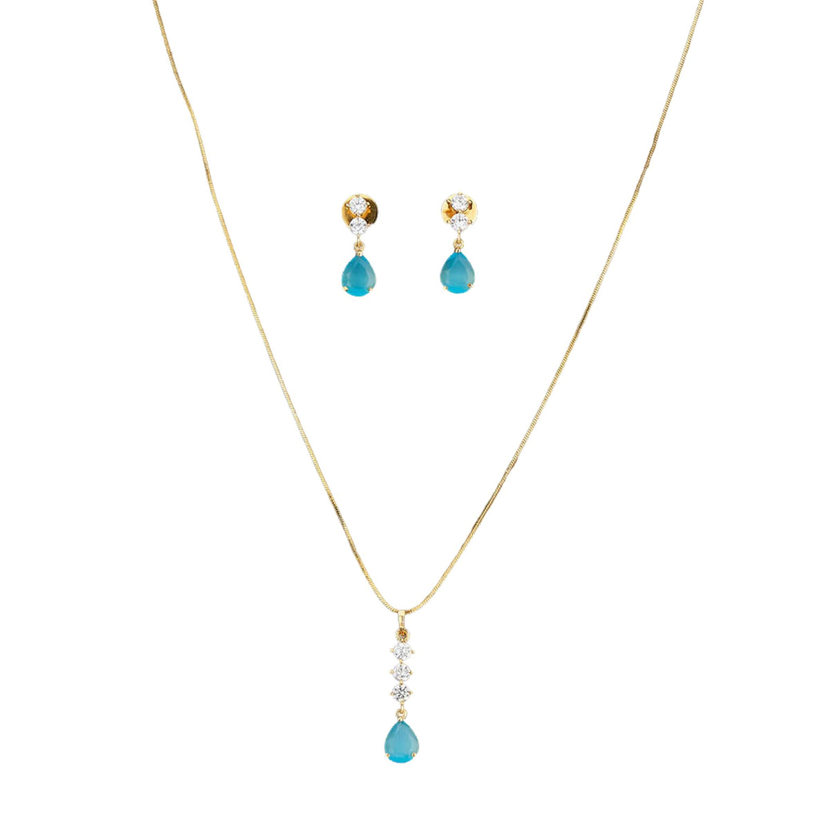 Cz Classic Pendant Set with Gold Plating Traditional Jewelry Matte Gold Necklace South Indian Jewelry Ethnic Jewelry for Women Bridal Wedding Jewelry Gift - LoveNspire