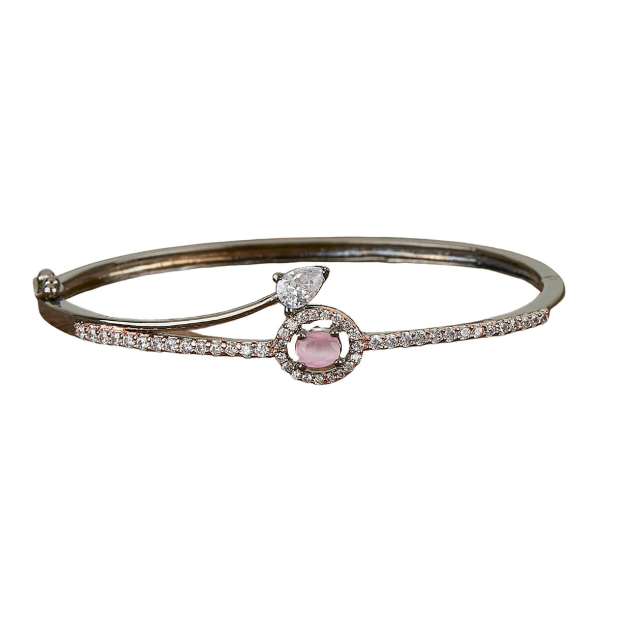 Cz Delicate Kada with Black Rose Plating Adjustable Bracelet Bangle Attract Bracelet Indian Jewelry for Women Designer Inspired Vintage Jewelry Everyday Jewelry Gift for Her - LoveNspire