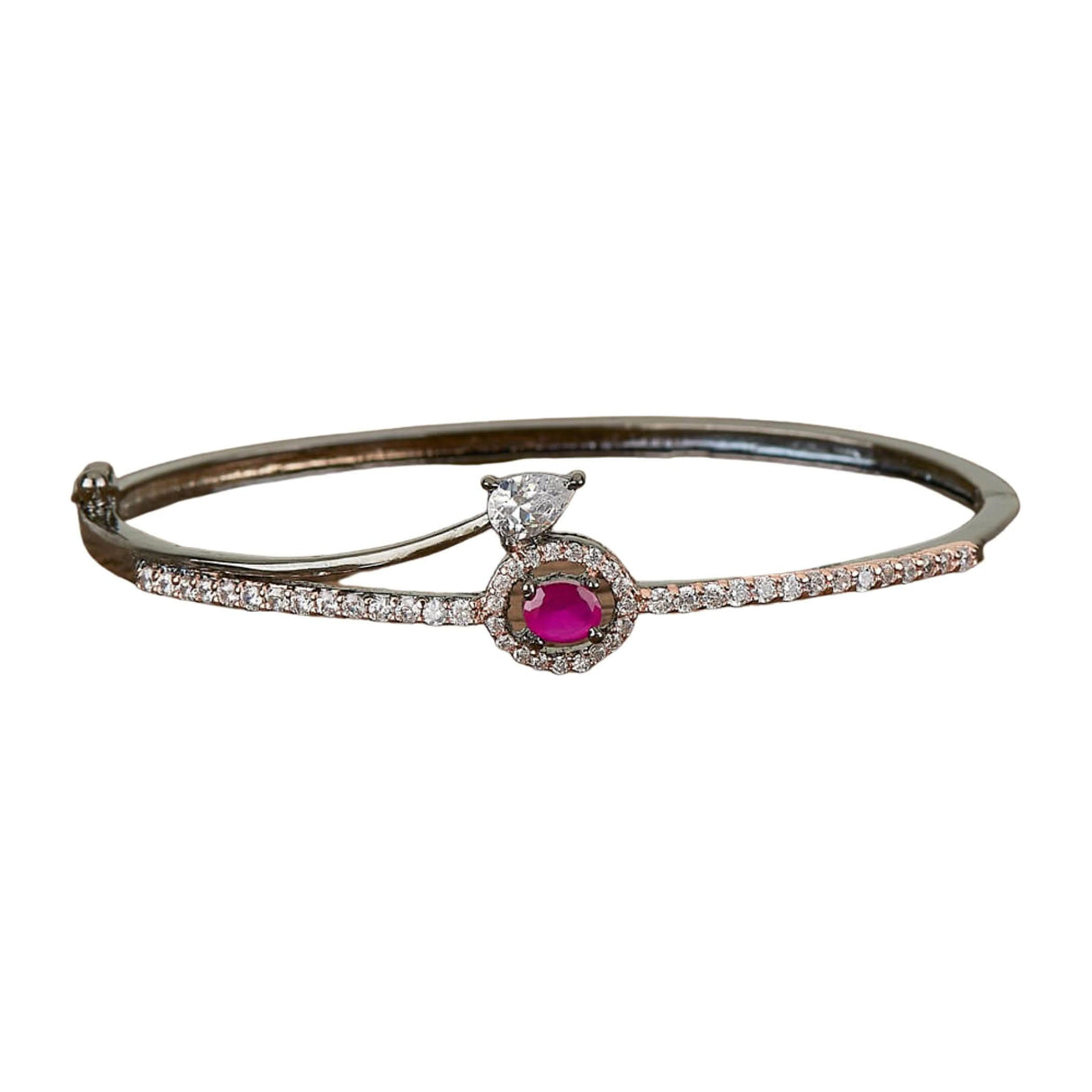 Cz Delicate Kada with Black Rose Plating Adjustable Bracelet Bangle Attract Bracelet Indian Jewelry for Women Designer Inspired Vintage Jewelry Everyday Jewelry Gift for Her - LoveNspire