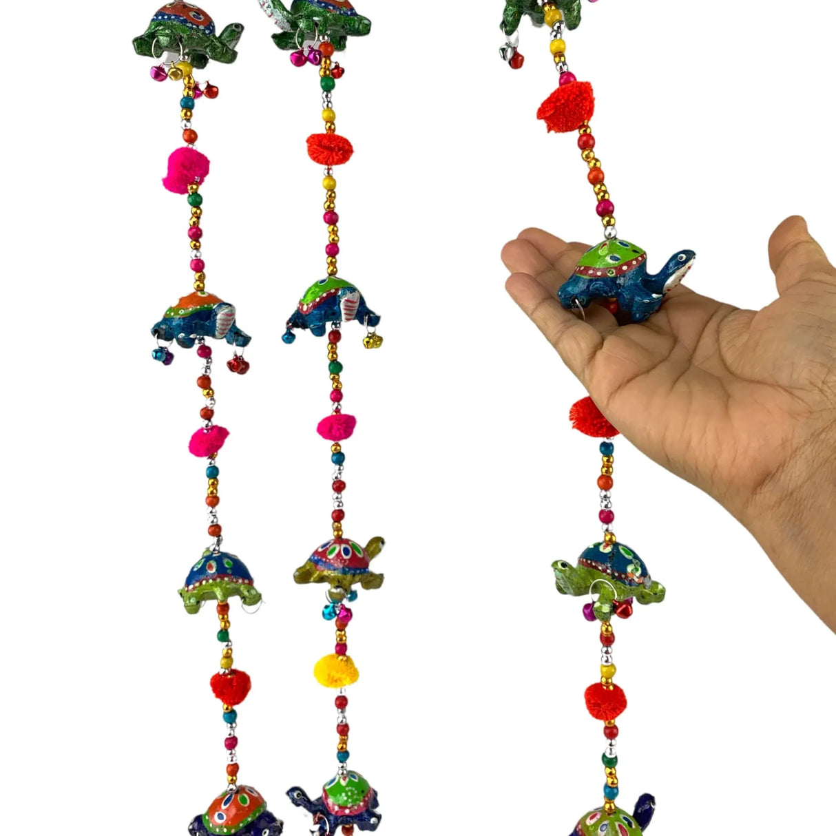 Rajasthani Door Hanging Wind Chimes Indian Traditional Turtle Wall Hanging Diwali Christmas Wedding Decor Wind Chime for Home Decoration Patio - Housewarming Gifts (15.5 Inches) - LoveNspire