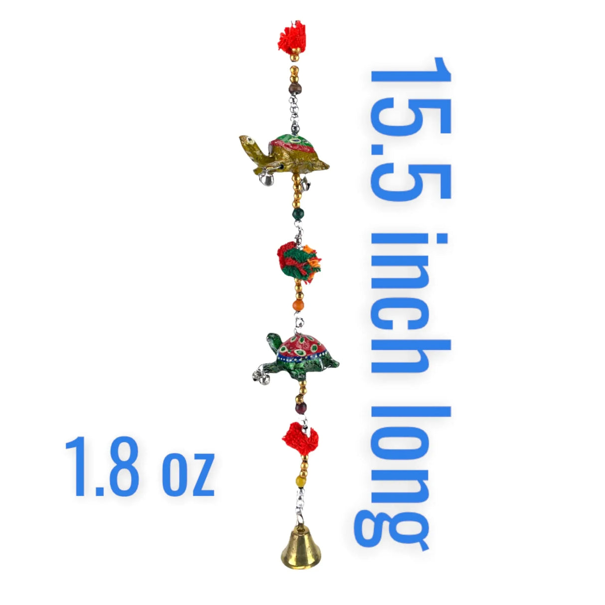 Rajasthani Door Hanging Wind Chimes Indian Traditional Turtle Wall Hanging Diwali Christmas Wedding Decor Wind Chime for Home Decoration Patio - Housewarming Gifts (15.5 Inches) - LoveNspire