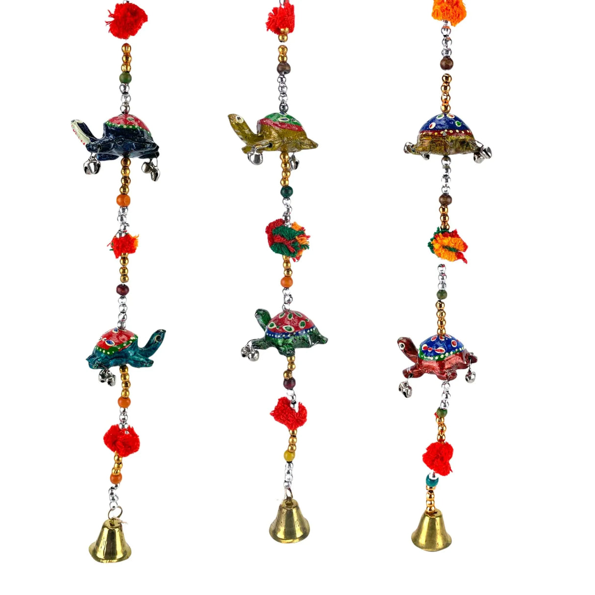 Rajasthani Door Hanging Wind Chimes Indian Traditional Turtle Wall Hanging Diwali Christmas Wedding Decor Wind Chime for Home Decoration Patio - Housewarming Gifts (15.5 Inches) - LoveNspire