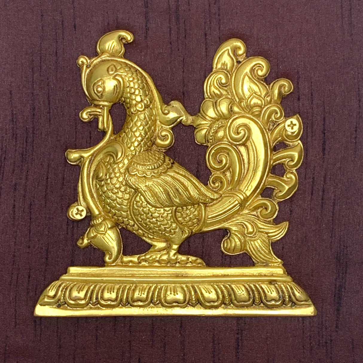 Annam Wall Hanging with Frame in Brass Modern Wooden Framed Artwork Ready to Hang Peacock Showpiece Indian Handicraft for Home Office Housewarming Gift - LoveNspire