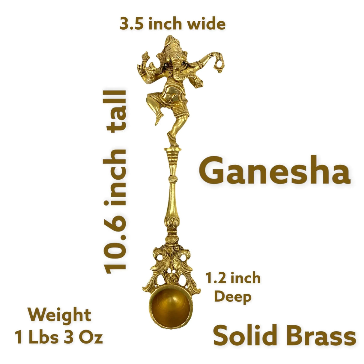 Decorative Brass Dancing Ganesha/krishna Spoon Yagya Hawan Spoon Indian Cultural Religious Item Brass Ganesha/krishna Wall Hanging Diwali Gift Best Home Temple Decor - LoveNspire