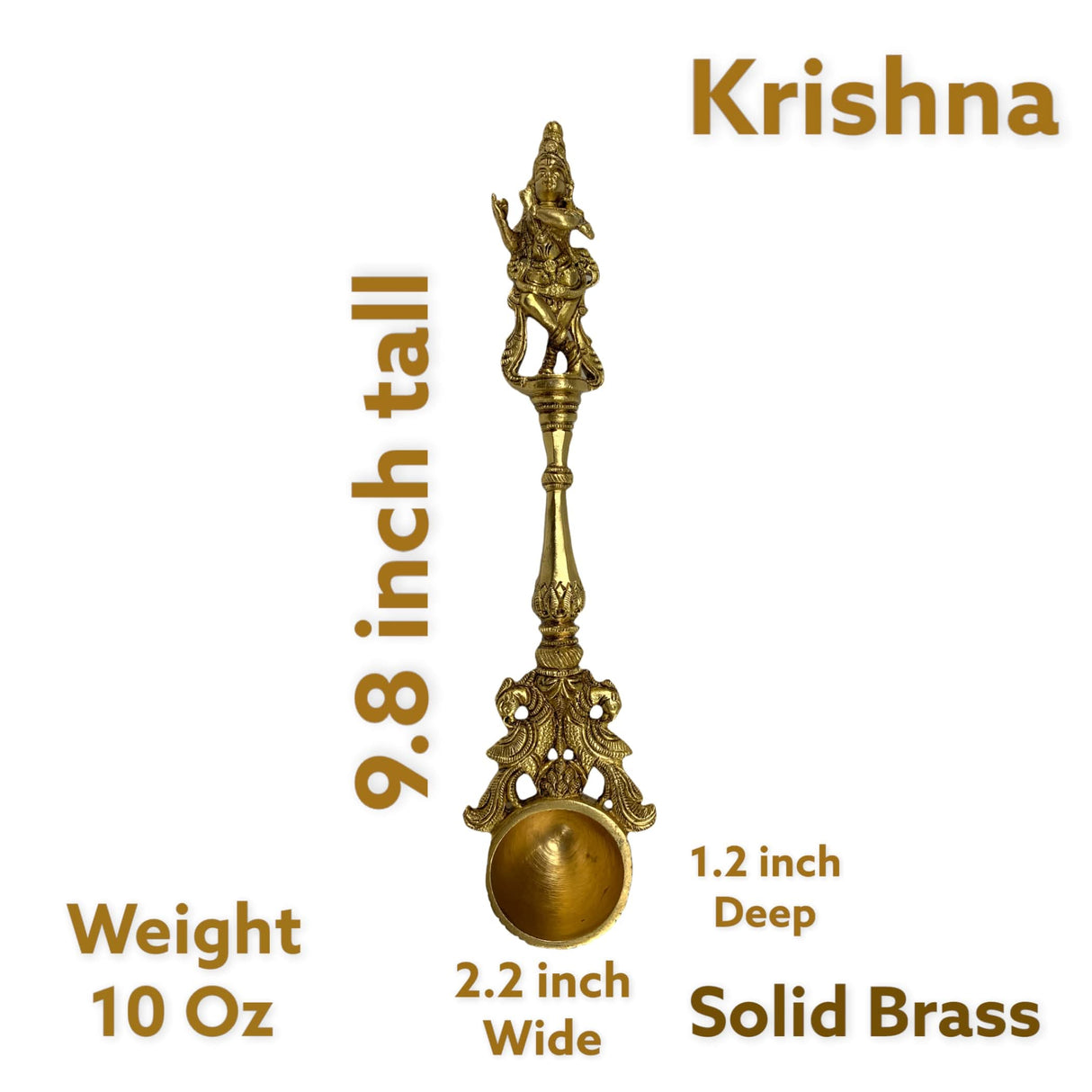 Decorative Brass Dancing Ganesha/krishna Spoon Yagya Hawan Spoon Indian Cultural Religious Item Brass Ganesha/krishna Wall Hanging Diwali Gift Best Home Temple Decor - LoveNspire