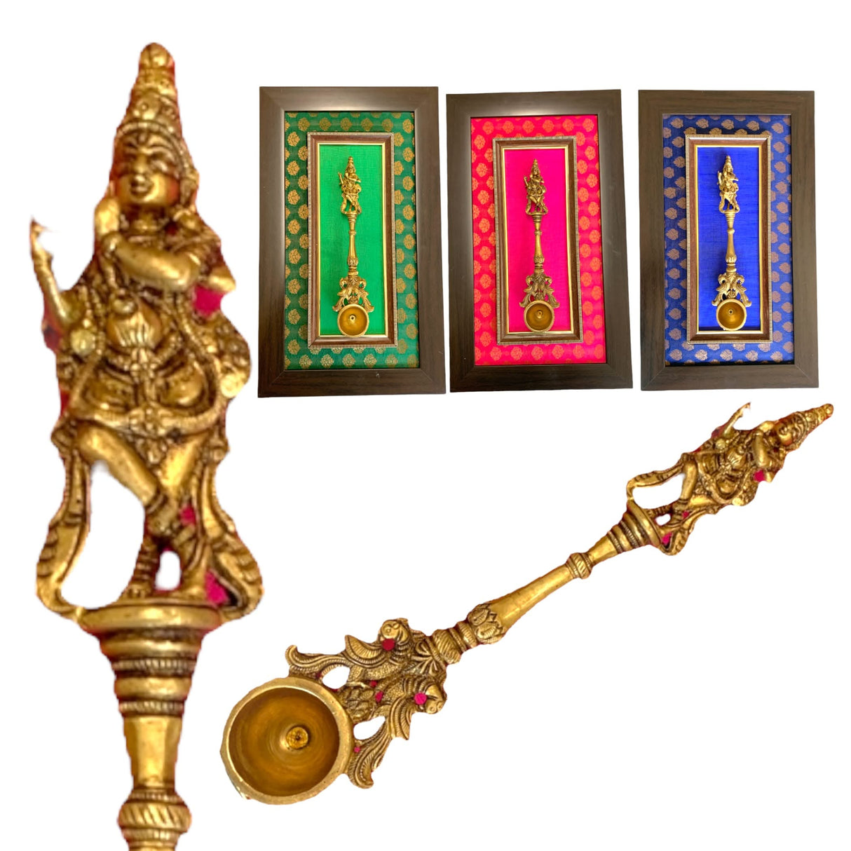Decorative Brass Dancing Krishna Wall Art for Living Room Office House Pooja Room Hindu God Statue Modern Artwork Return Gift Pooja Favor Decorative Wall Hanging Showpiece - LoveNspire