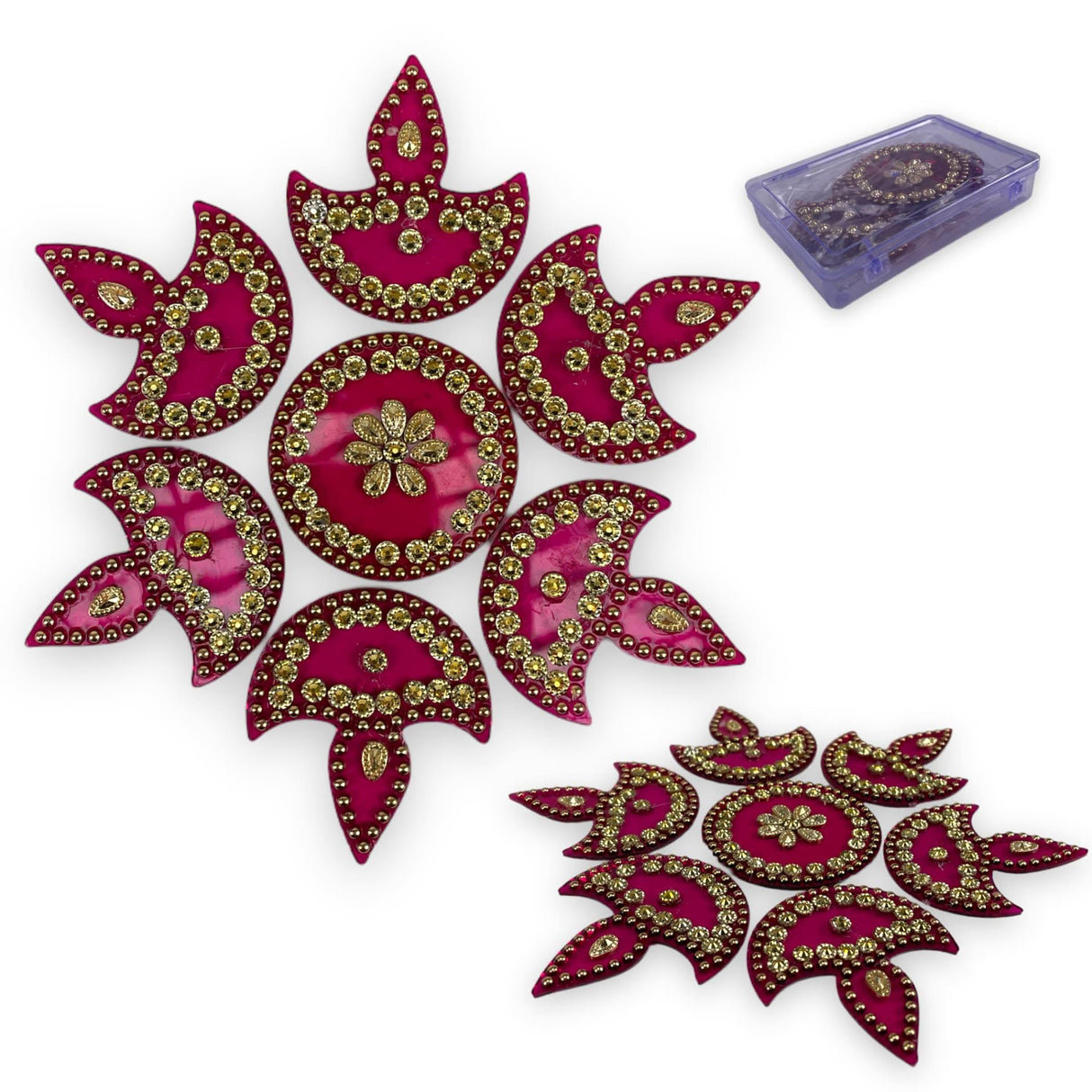 Diya Floor Rangoli Indian Traditional Handmade Reusable 6.5 Inches Acrylic Diya Rangoli Diwali Navratri Home Temple Decor Floor Table Decoration - Deepawali Wedding Housewarming Gift - LoveNspire
