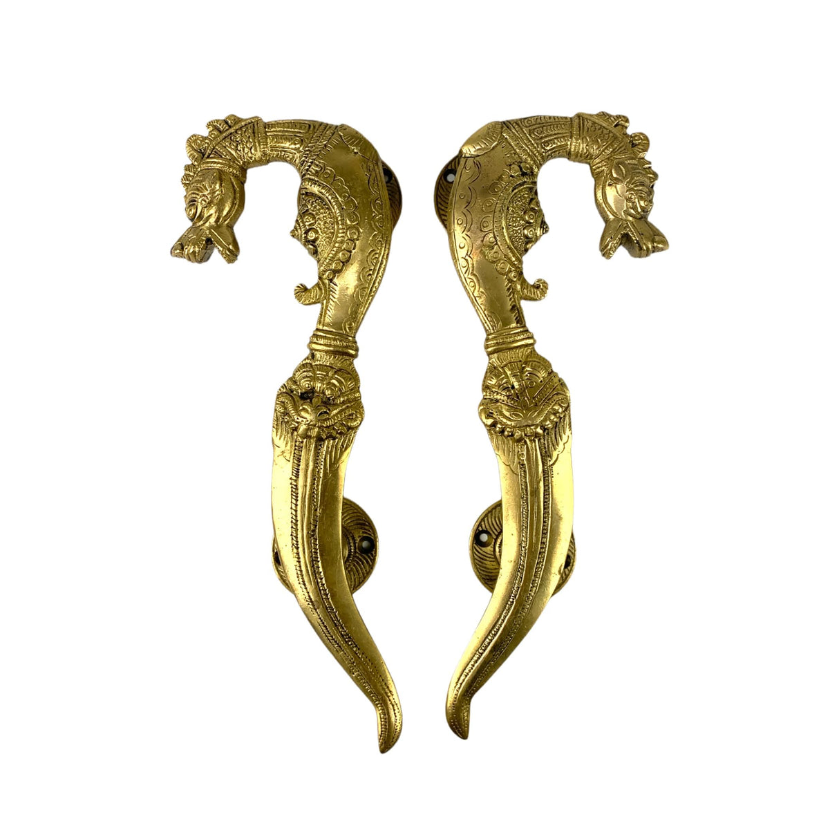 Dragon Design Door Pull Handles Antique Gold Finish Handles 10.2 Inches Pair of 2 Unique Brass Door Knobs for Drawer, Shelf, Cabinet, Wardrobe, Almirah, Housewarming Gift - LoveNspire