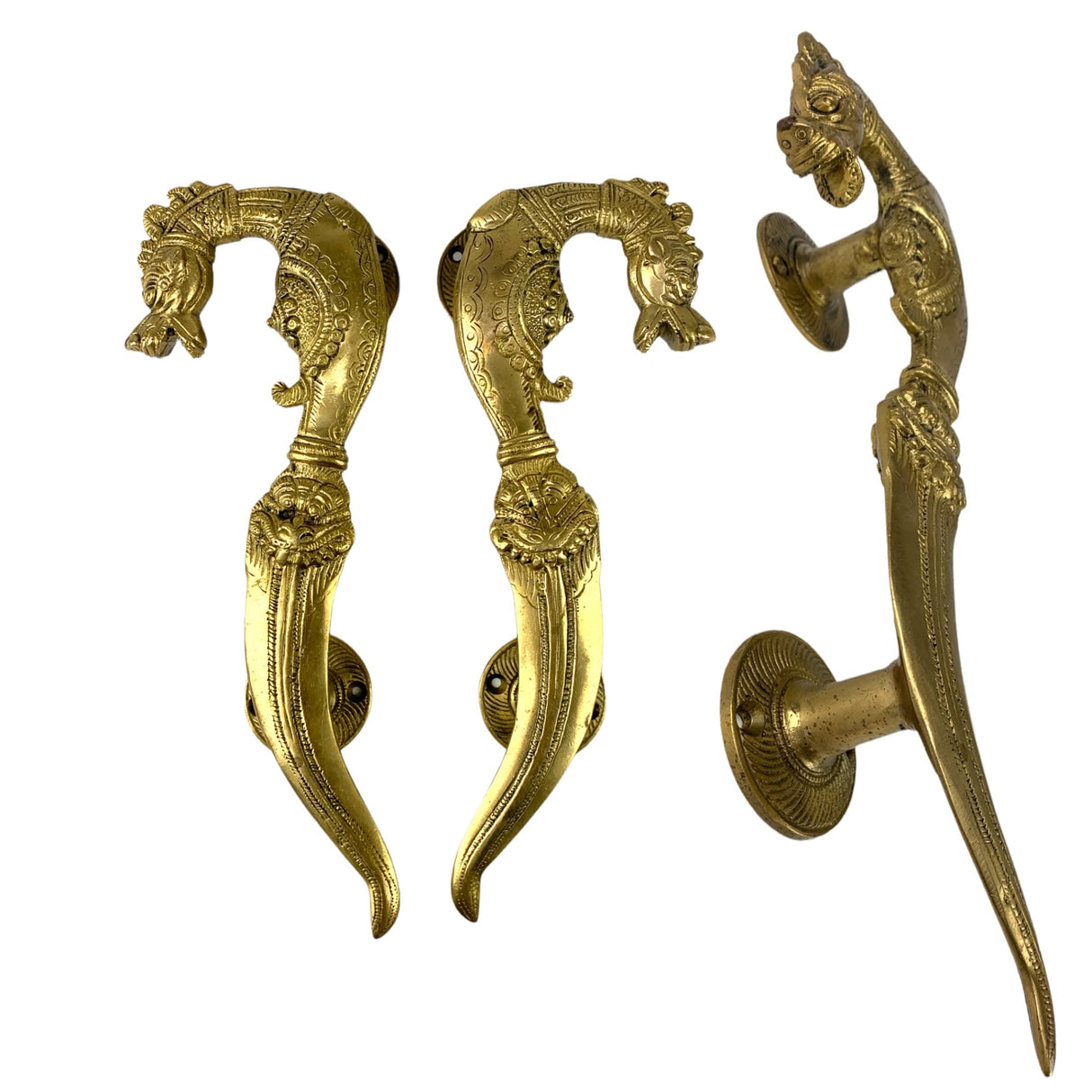 Dragon Design Door Pull Handles Antique Gold Finish Handles 10.2 Inches Pair of 2 Unique Brass Door Knobs for Drawer, Shelf, Cabinet, Wardrobe, Almirah, Housewarming Gift - LoveNspire