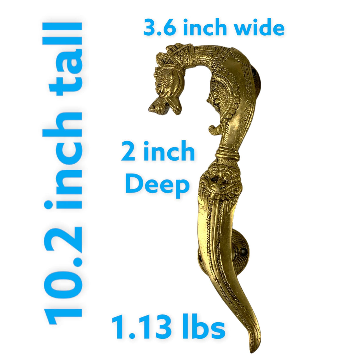 Dragon Design Door Pull Handles Antique Gold Finish Handles 10.2 Inches Pair of 2 Unique Brass Door Knobs for Drawer, Shelf, Cabinet, Wardrobe, Almirah, Housewarming Gift - LoveNspire