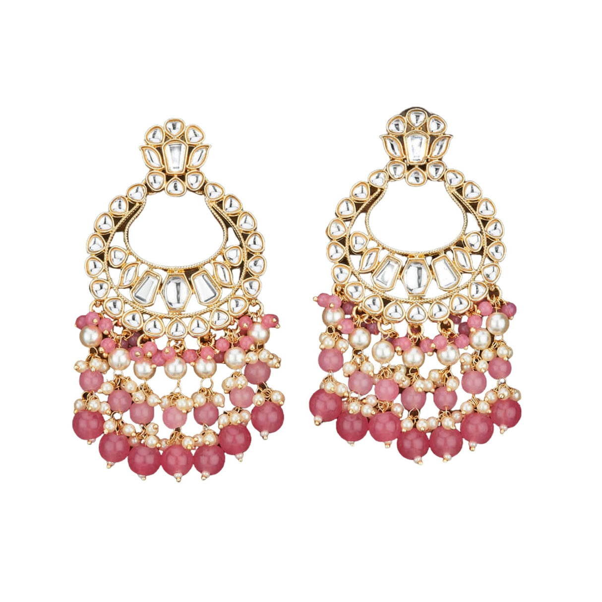 Oversized / Big Indian Jhumka Earrings for Women - Vintage Indian Jhumki Ethnic Chandbali Earrings Faux Kundan & Pearl Beaded Bollywood Style Dangle Earring Jewelry for Bride | Birthday Gift for Her - LoveNspire