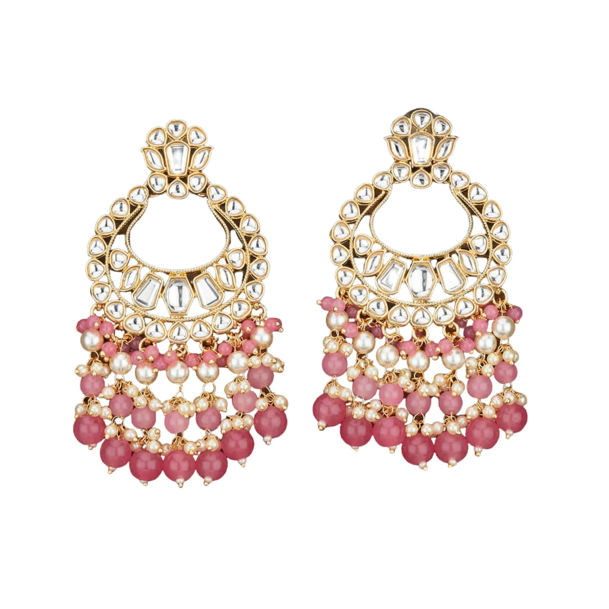 Oversized / Big Indian Jhumka Earrings for Women - Vintage Indian Jhumki Ethnic Chandbali Earrings Faux Kundan & Pearl Beaded Bollywood Style Dangle Earring Jewelry for Bride | Birthday Gift for Her - LoveNspire