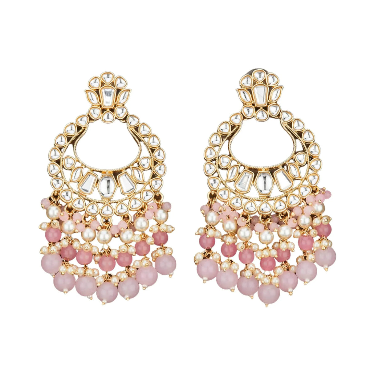 Oversized / Big Indian Jhumka Earrings for Women - Vintage Indian Jhumki Ethnic Chandbali Earrings Faux Kundan & Pearl Beaded Bollywood Style Dangle Earring Jewelry for Bride | Birthday Gift for Her - LoveNspire