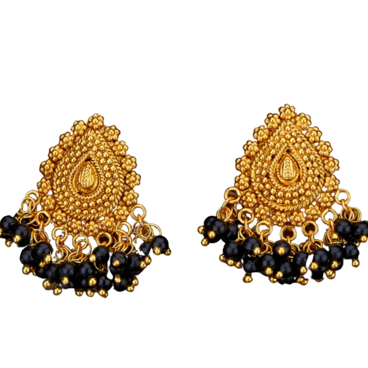 Indian Jhumka Earrings for Women - Indian Jhumki Chandelier Small Tops Earring in Golden Tone Beaded Bollywood Style Dangle Earring Jewelry for Bride | Birthday Gift for Her - LoveNspire