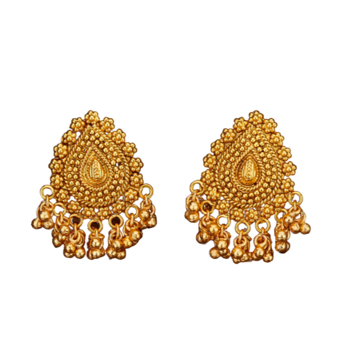 Indian Jhumka Earrings for Women - Indian Jhumki Chandelier Small Tops Earring in Golden Tone Beaded Bollywood Style Dangle Earring Jewelry for Bride | Birthday Gift for Her - LoveNspire