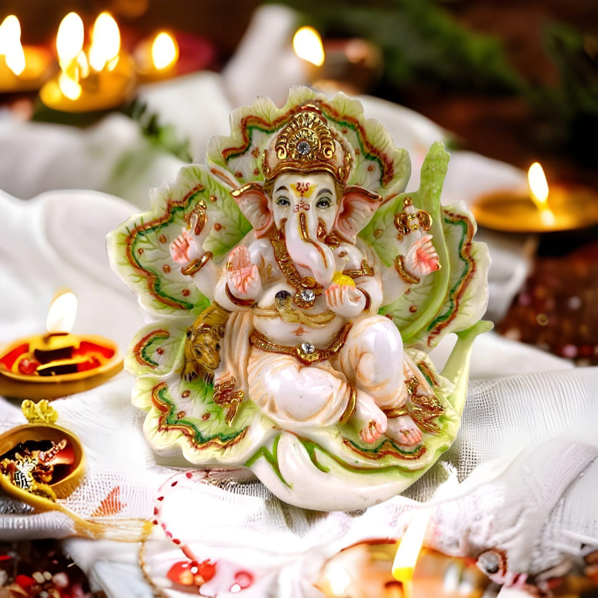 Lord Ganesha for Car Idol Showpiece Ganpati Figurine God of Luck and Success Home Decoration Ganesha for Car Dashboard Return Gifts for Housewarming Pooja Diwali - LoveNspire