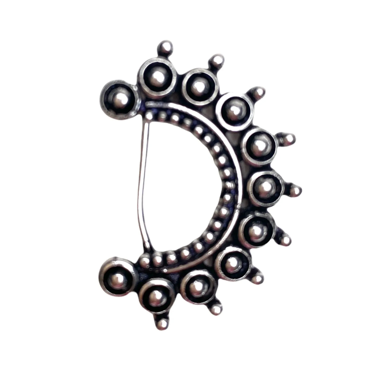 Indian Marathi Nath for Women Marathi Style Oxidized Nose Ring Indian Jewelry Clip-On Marathi Bridal Nathani Bollywood Style Faux Pearl Non-Piercing Jewelry for Women Birthday Gift For Her - LoveNspire