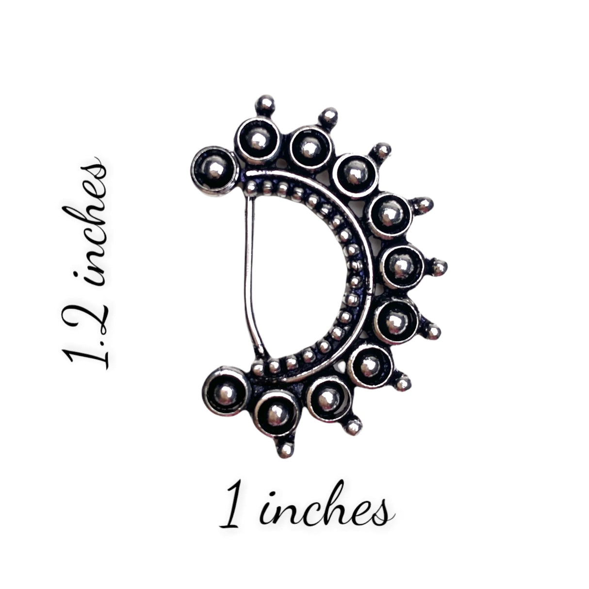 Indian Marathi Nath for Women Marathi Style Oxidized Nose Ring Indian Jewelry Clip-On Marathi Bridal Nathani Bollywood Style Faux Pearl Non-Piercing Jewelry for Women Birthday Gift For Her - LoveNspire