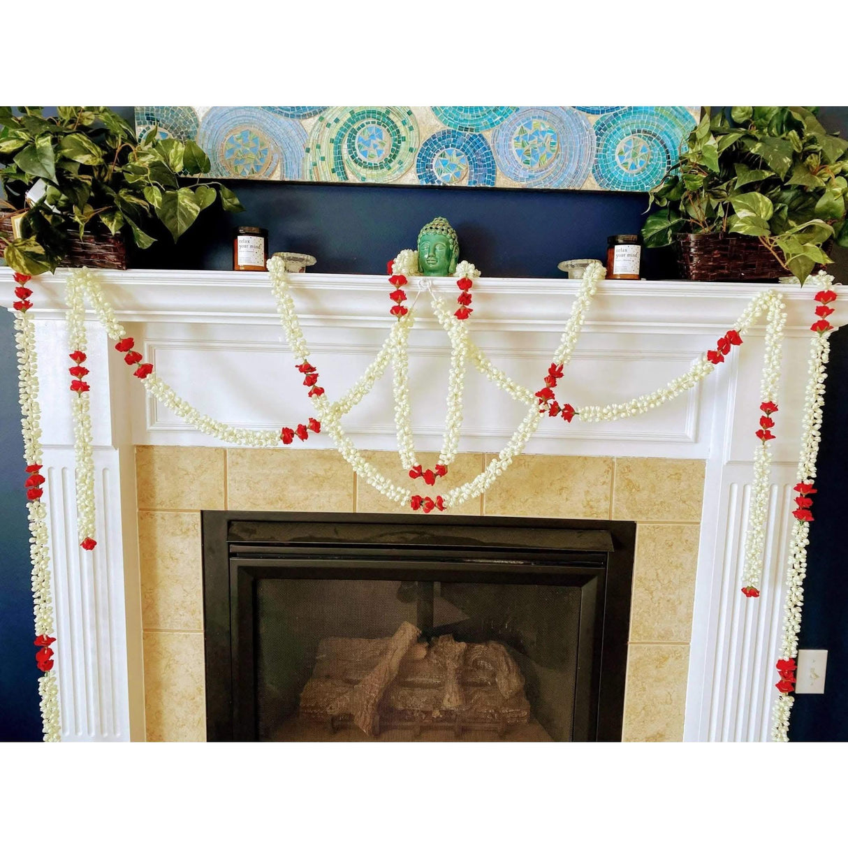 Jasmine Garland, Diwali Decoration, Diwali Decor, Diwali Backdrop, Mogra Strings, Muslim Wedding, Eid Decoration, Mehndi Decoration - LoveNspire