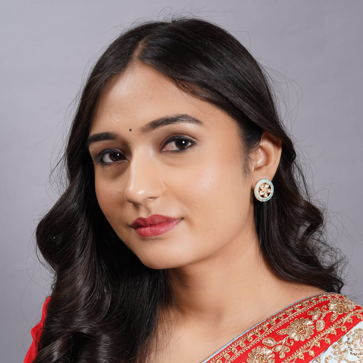 Indian Kundan Stud Earrings for Women - Kundan & Pearl Tassel Round Earrings, Small Tops Earring, Golden Tone Bollywood Style Dangle Earrings, Chandelier Jhumki Jewelry, Bridal Earrings, Gift for Her - LoveNspire