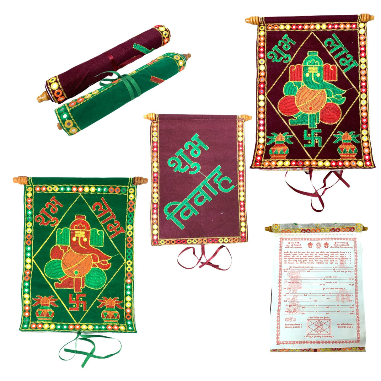 Lagan Patrika Gujarati for Wedding, Decorative Invitation Card, Ganesha Invitation Card, Lagna Patrika, Hindu Wedding - LoveNspire