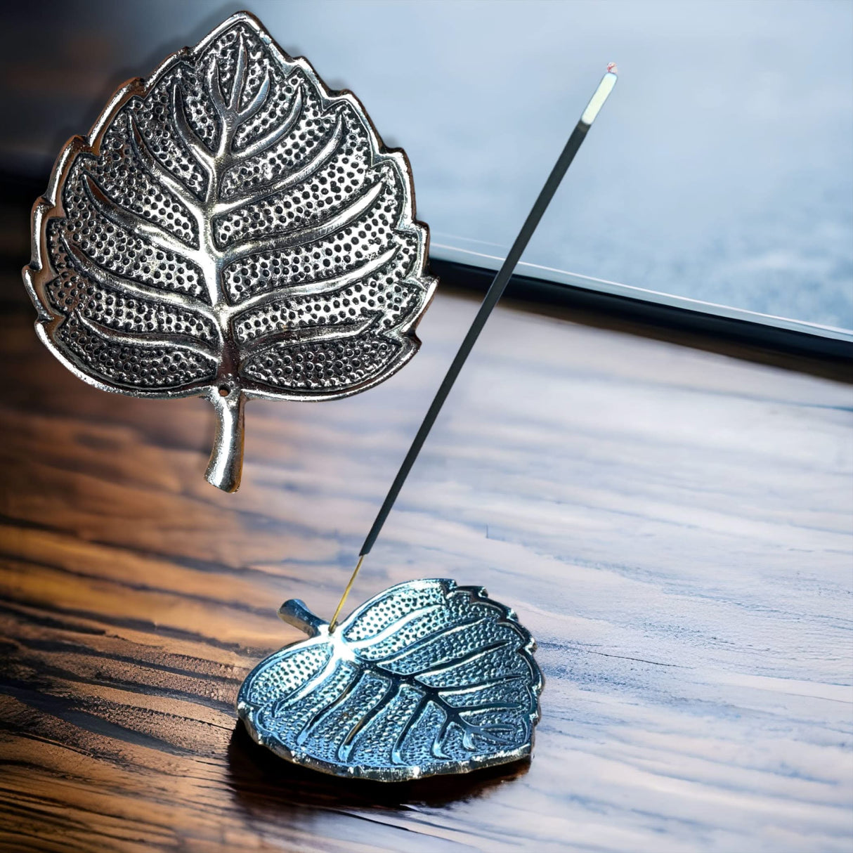Leaf Shape Incense Stick and Cone Holder Unique Design Incense Burner Agarbatti Ash Catcher Goodluck Gift Mess Free Pooja Item for House Temple Living Room Decor - LoveNspire