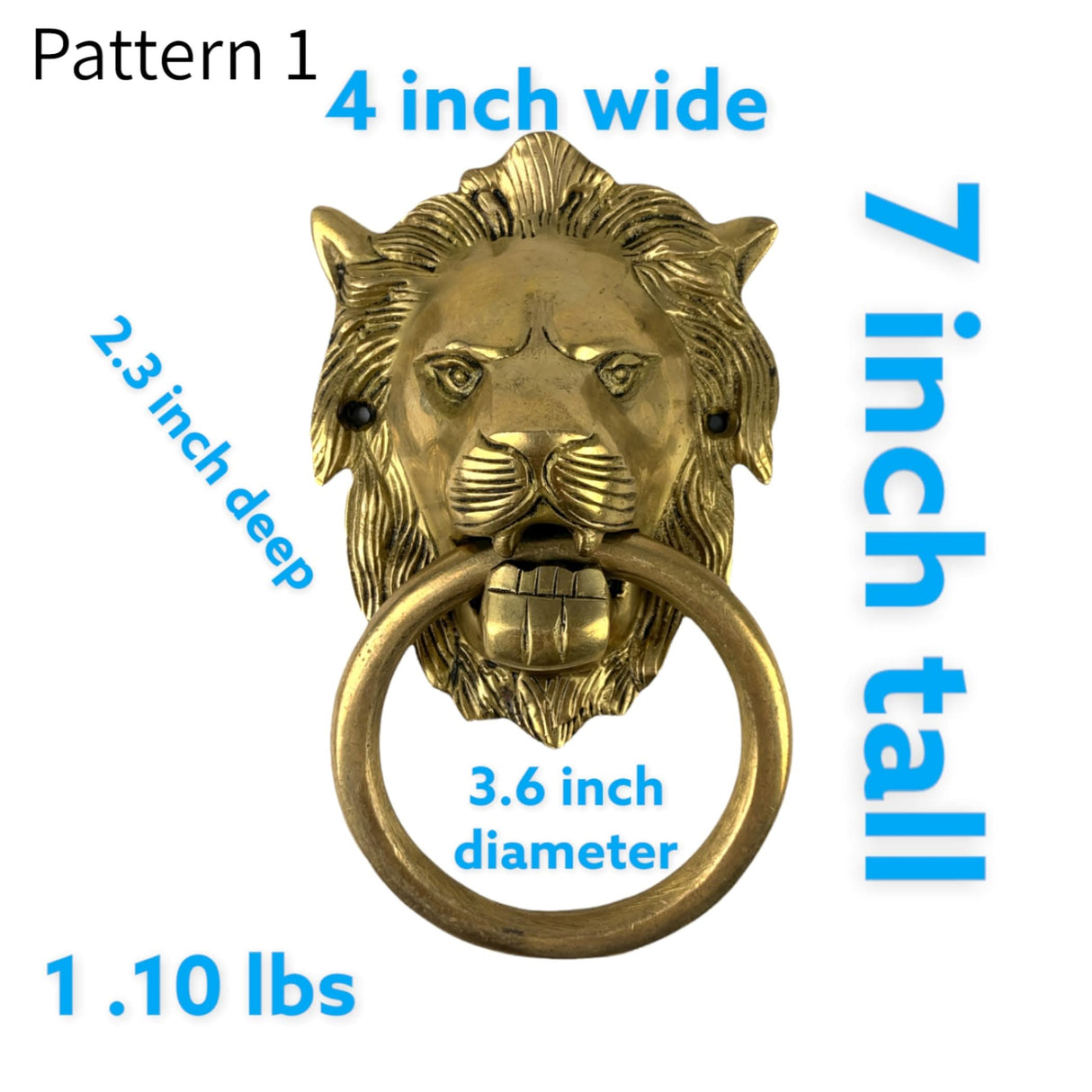 Lion Head Brass Door Knocker Authentic Vintage Unique Front Door Holder with Gold Finish Rare Solid Door Accessories for Home Decor Housewarming Gift - LoveNspire