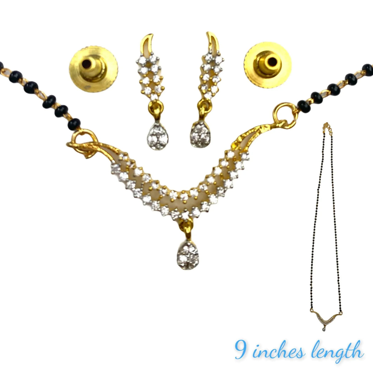 Mangalsutra with Earring Jewerly Set, Mangalsutra Necklace, Mangalsutra Chain, Mangalsutra Earrings, Mangal Sutra, Indian Jewelry - LoveNspire