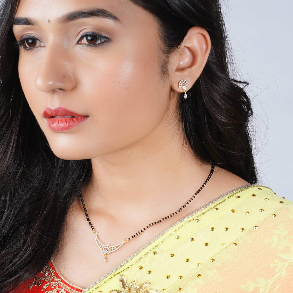 Mangalsutra with Earring Jewerly Set, Mangalsutra Necklace, Mangalsutra Chain, Mangalsutra Earrings, Mangal Sutra, Indian Jewelry - LoveNspire