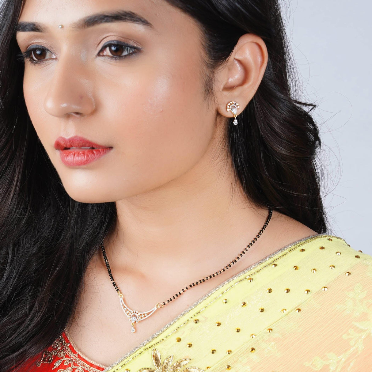 Mangalsutra with Earring Jewerly Set, Mangalsutra Necklace, Mangalsutra Chain, Mangalsutra Earrings, Mangal Sutra, Indian Jewelry - LoveNspire