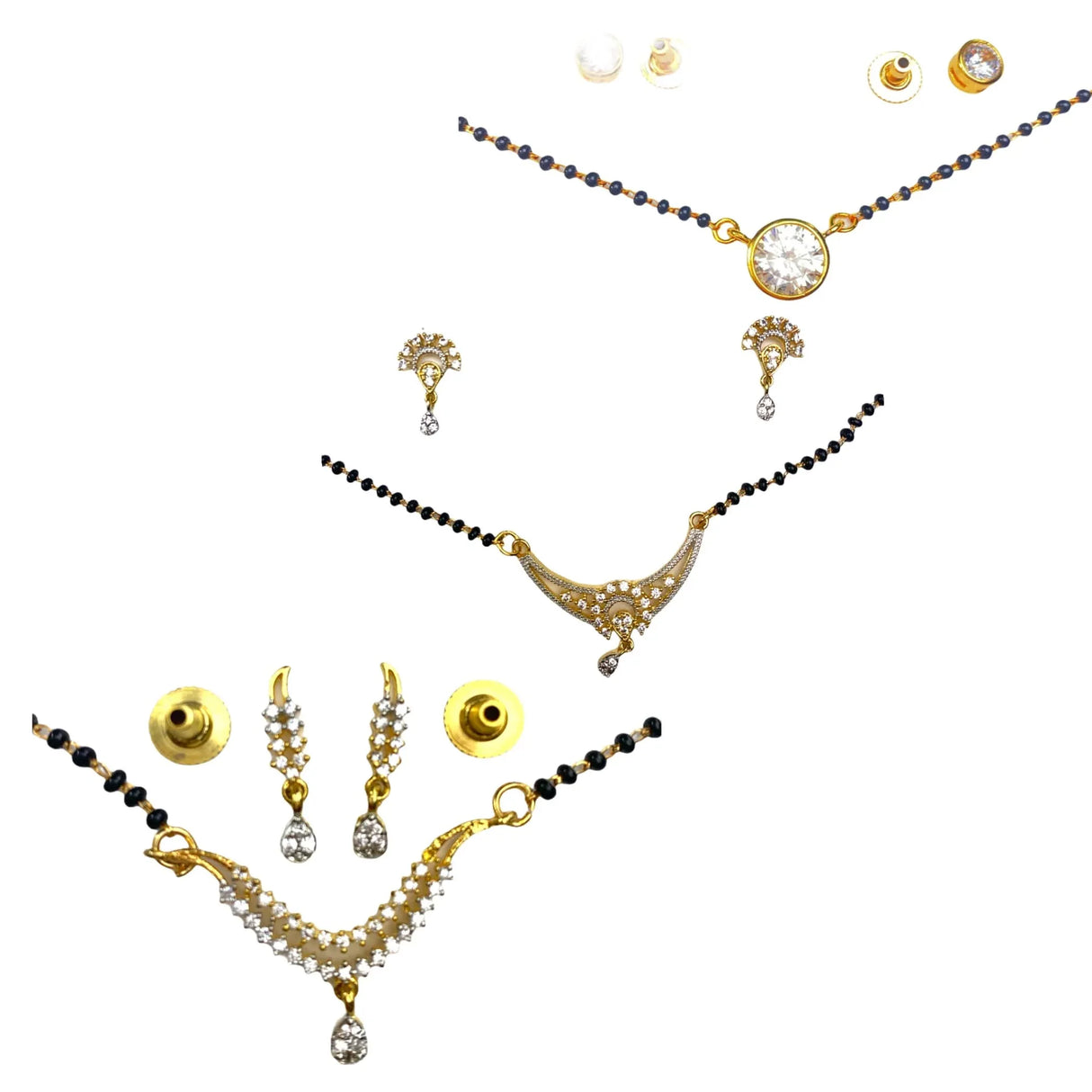 Mangalsutra with Earring Jewerly Set, Mangalsutra Necklace, Mangalsutra Chain, Mangalsutra Earrings, Mangal Sutra, Indian Jewelry - LoveNspire