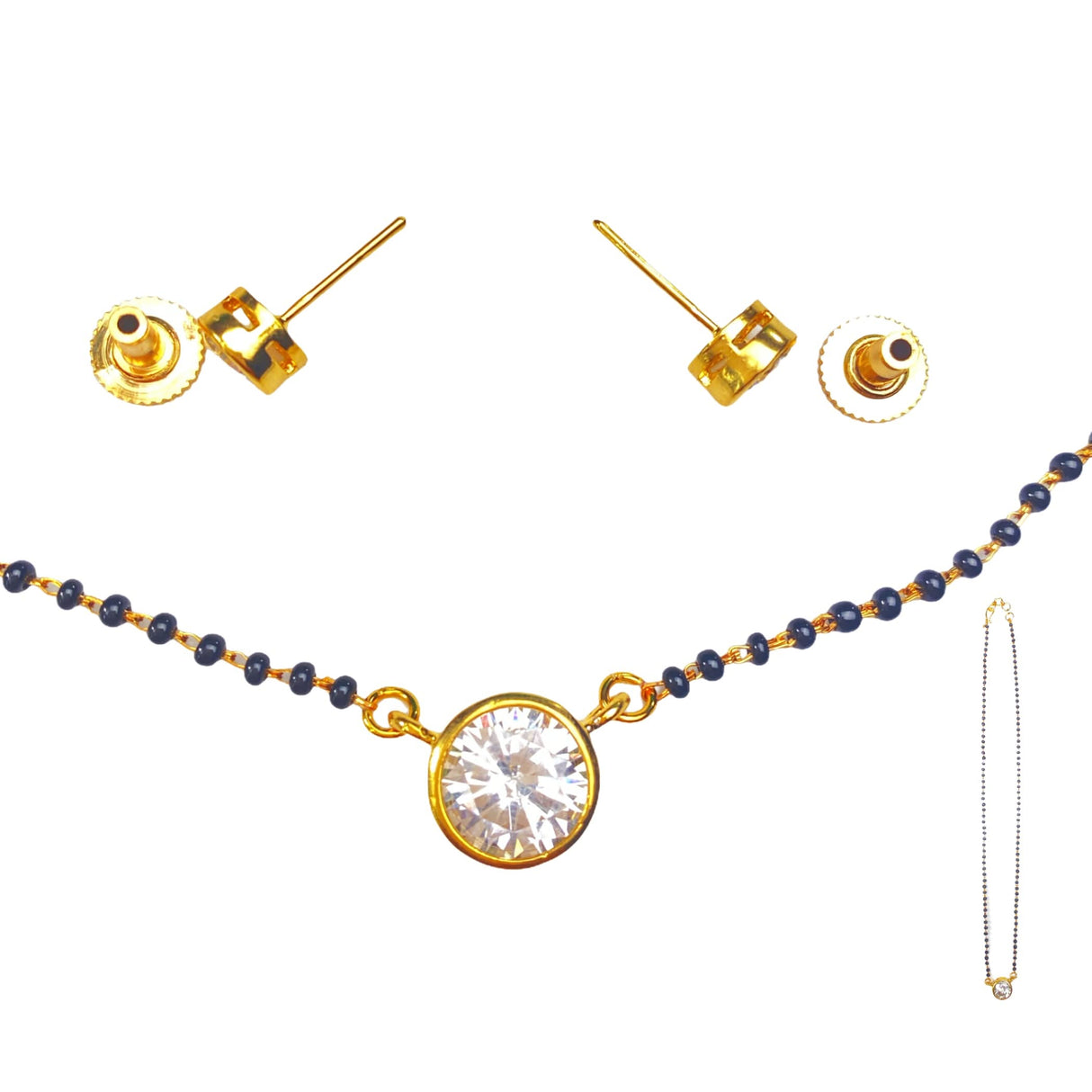 Mangalsutra with Earring Jewerly Set, Mangalsutra Necklace, Mangalsutra Chain, Mangalsutra Earrings, Mangal Sutra, Indian Jewelry - LoveNspire