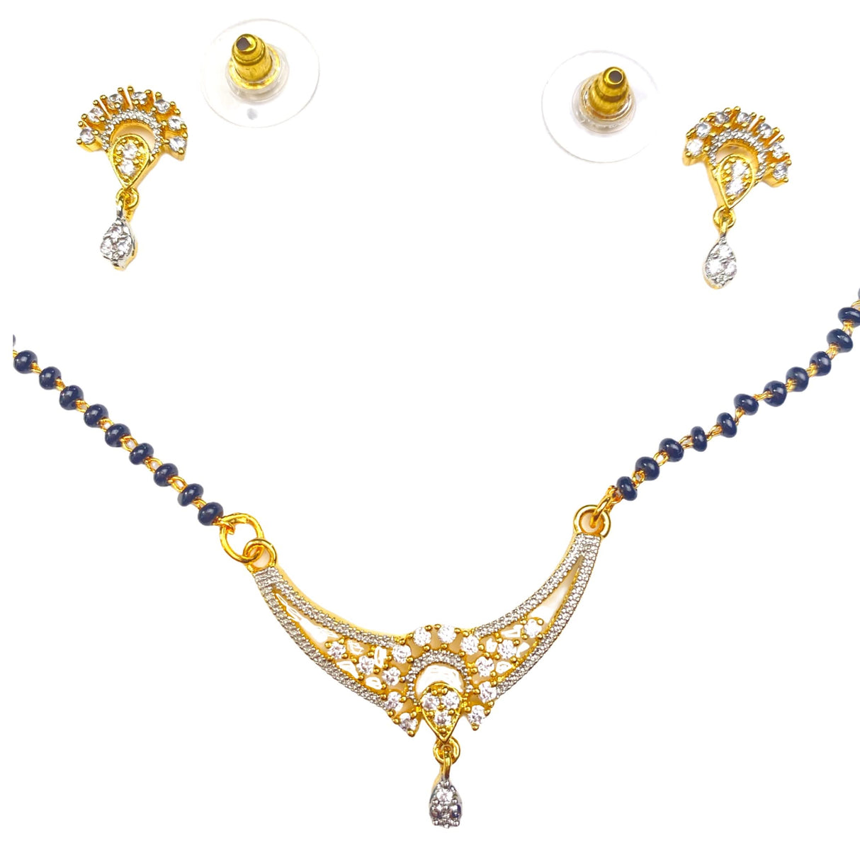 Mangalsutra with Earring Jewerly Set, Mangalsutra Necklace, Mangalsutra Chain, Mangalsutra Earrings, Mangal Sutra, Indian Jewelry - LoveNspire