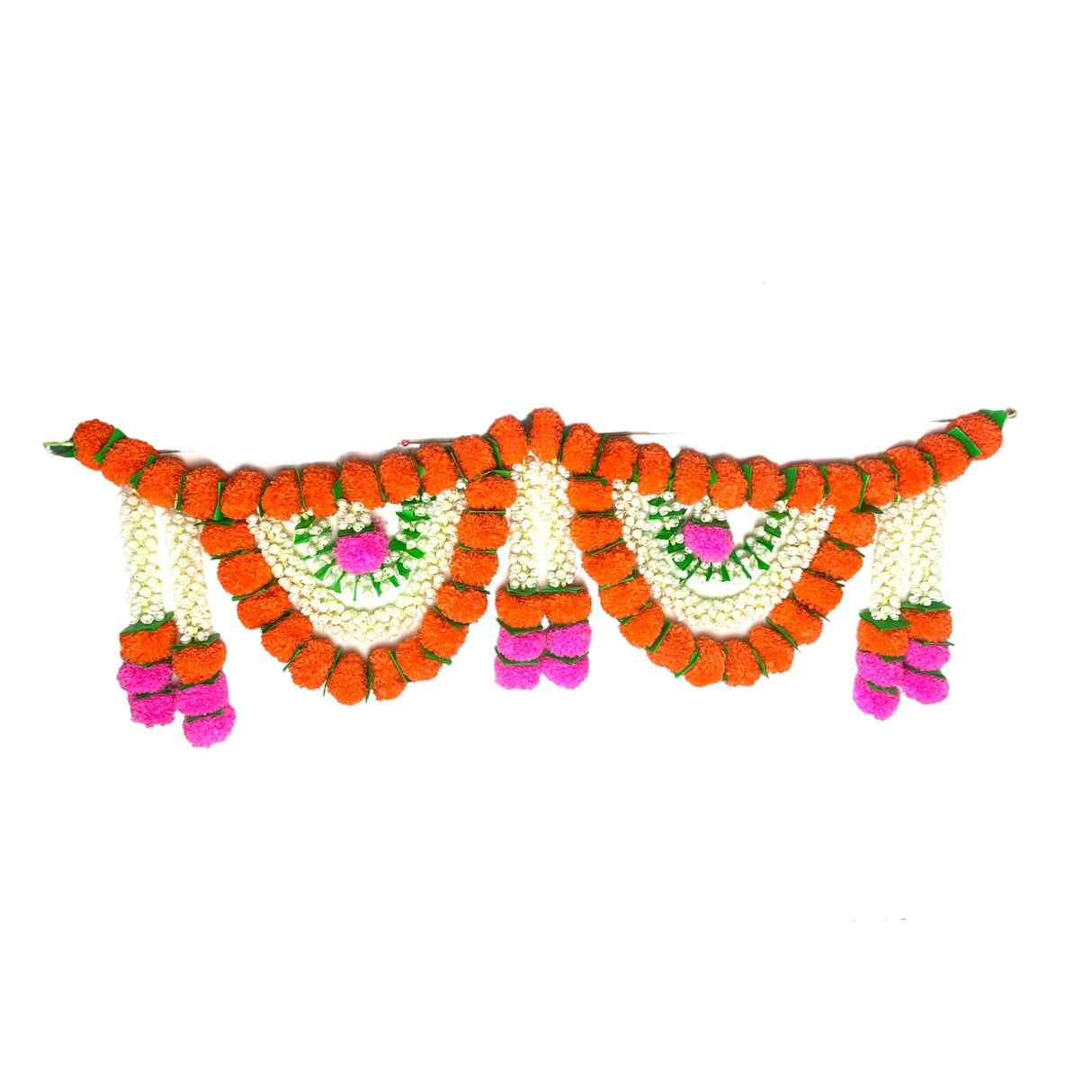 Marigold Jasmine Door Toran Hanging Valance Marygold Garland Mantle Window Decor Bandarwal Puja Diwali Decoration Day of the Dead Dia De Los Muertos Mexican Fiesta Halloween Decor (44 Inch) - LoveNspire