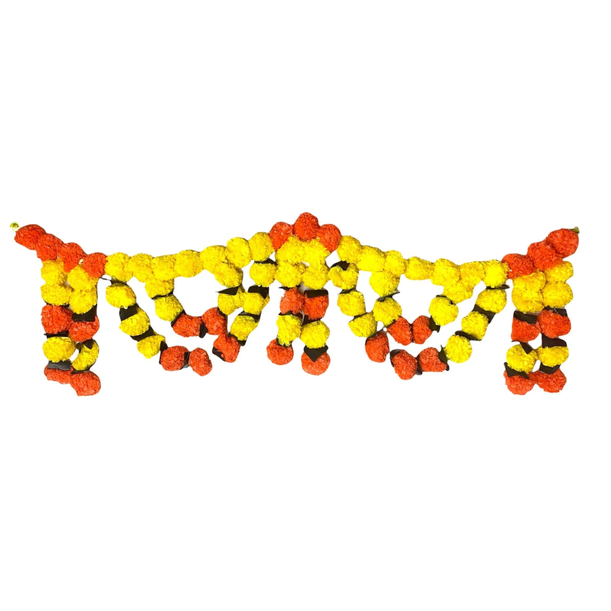 Marigold Jasmine Door Toran Hanging Valance Marygold Garland Mantle Window Decor Bandarwal Puja Diwali Decoration Day of the Dead Dia De Los Muertos Mexican Fiesta Halloween Decor (44 Inch) - LoveNspire