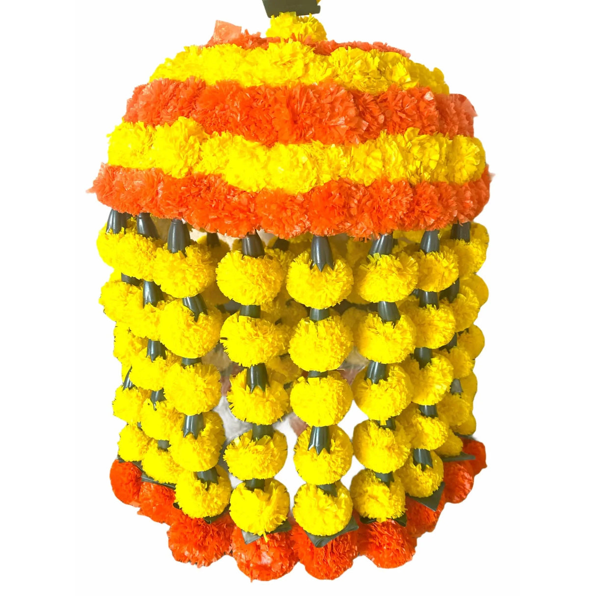 Marigold Jhoomar and Strings Decor, Mehndi Decoration, Wedding Garland,flowers Decorations, Diwali Backdrop, Puja Garlands, Dholki, Chandelier - LoveNspire