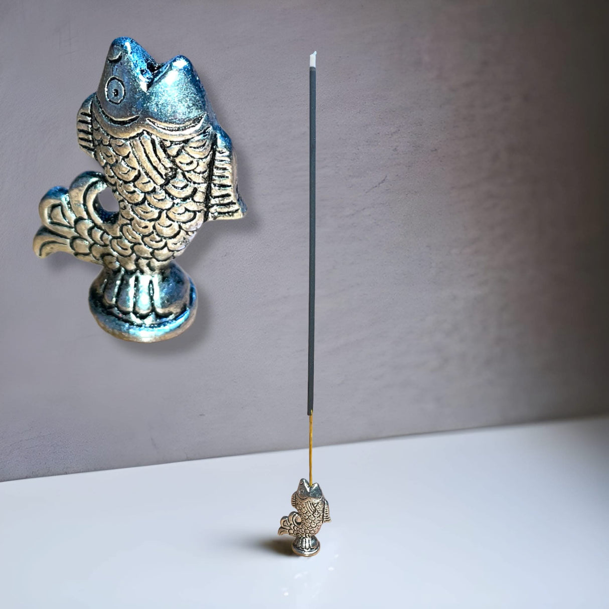 Minimalist German Silver Incense Stick Holder Agarbatti and Dhoop Ash Catcher Mess Free Incense Burner Tray for Temple Living Room Decoration Housewarming Gift - LoveNspire