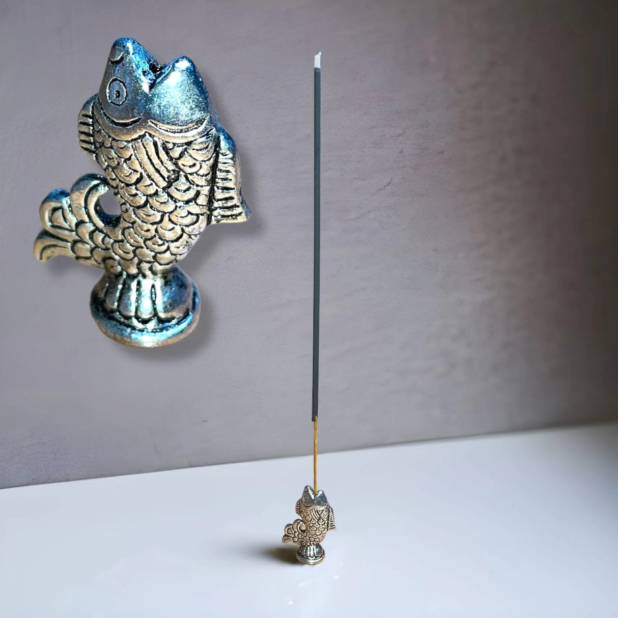 Minimalist German Silver Incense Stick Holder Agarbatti and Dhoop Ash Catcher Mess Free Incense Burner Tray for Temple Living Room Decoration Housewarming Gift - LoveNspire