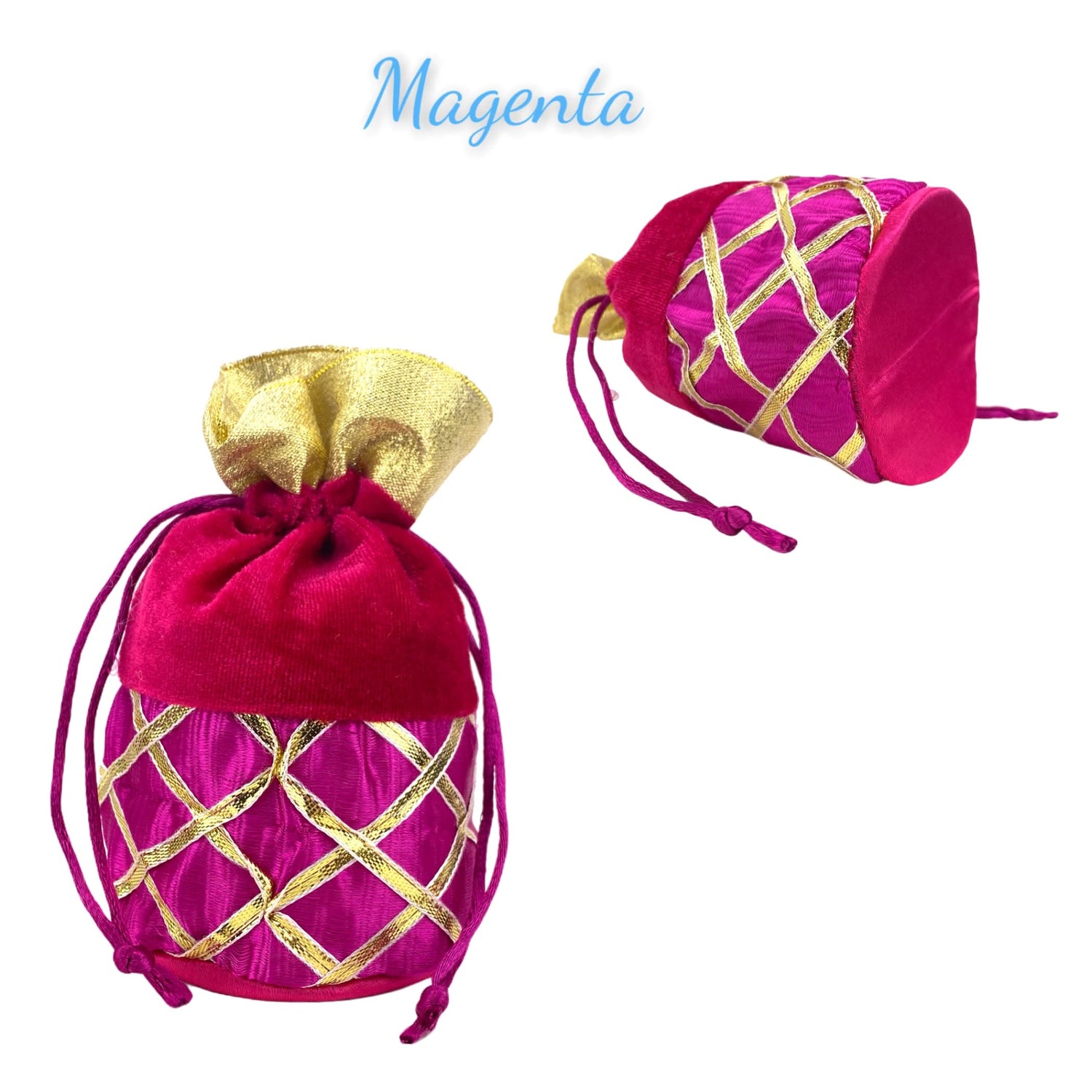 Pack of 20 Fabric Potli Bags Indian Traditional Silk Potli Ethnic Hand Bags for Women - Gift Pouch for Nikah Mehendi Hindu Punjabi Wedding Housewarming Return Gift - LoveNspire