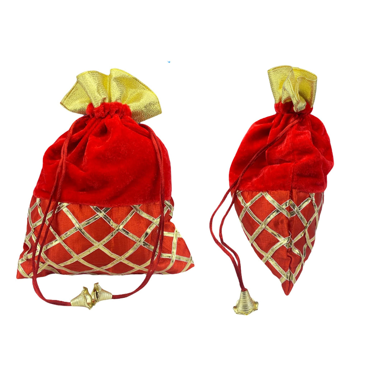 5 Potli Bags, Gifting Bags, Women Velvet Hand Bags, Wedding Return Gifts for Pooja Housewarming Favor - LoveNspire
