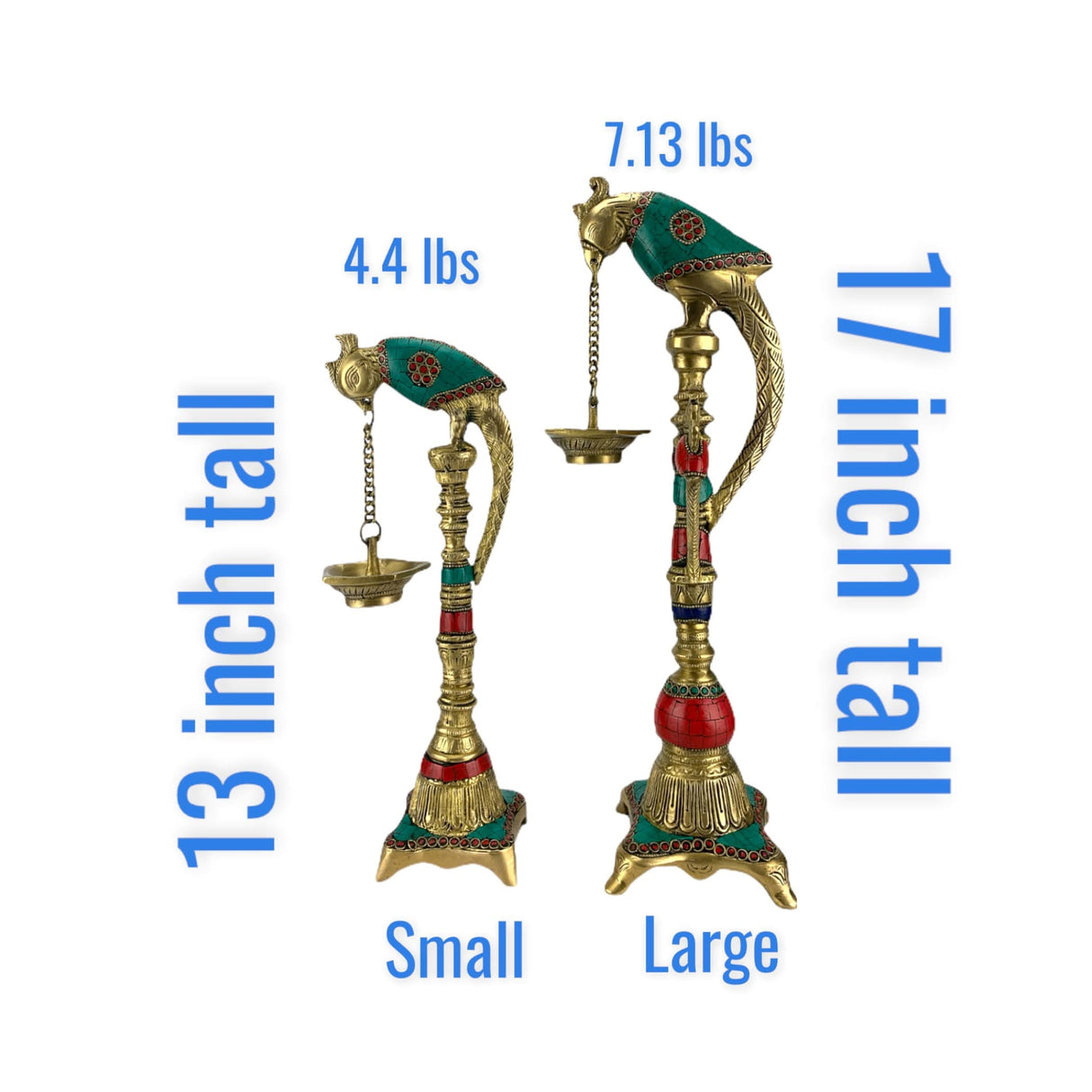 Brass Parrot Wall Hanging Diya with Chain Annam Hanging Idol Oil Lamp Diya for Home Temple Mandir Office Diwali Decor Kathu Vilakku Puja Diya - Deepawali Housewarming Return Gift - LoveNspire