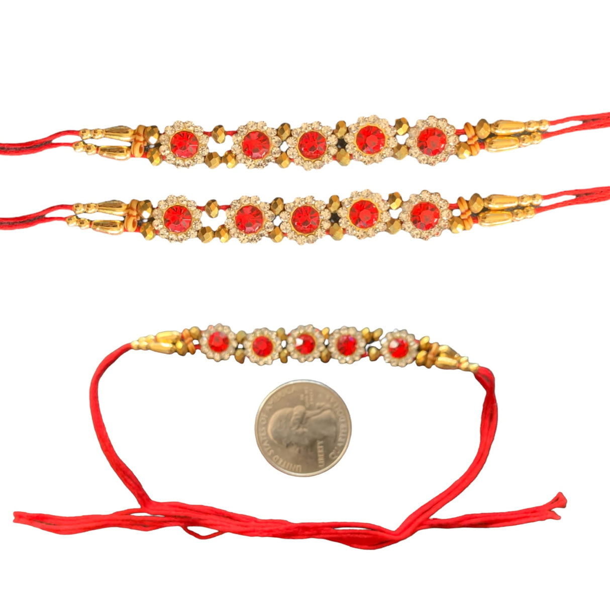 2CT Rakhi Set for Brother Bhabhi Beautiful Thread Bracelet Gift Hamper for Raksha Bandhan Celebration Rakashabandhan Gifts Sister In Law Bracelets - LoveNspire
