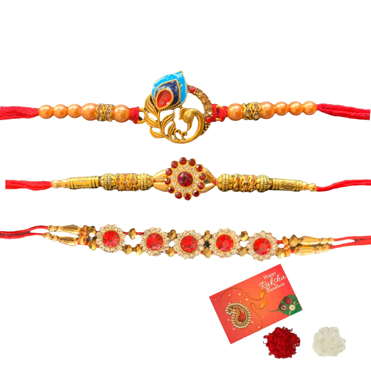 2CT Rakhi Set for Brother Bhabhi Beautiful Thread Bracelet Gift Hamper for Raksha Bandhan Celebration Rakashabandhan Gifts Sister In Law Bracelets - LoveNspire