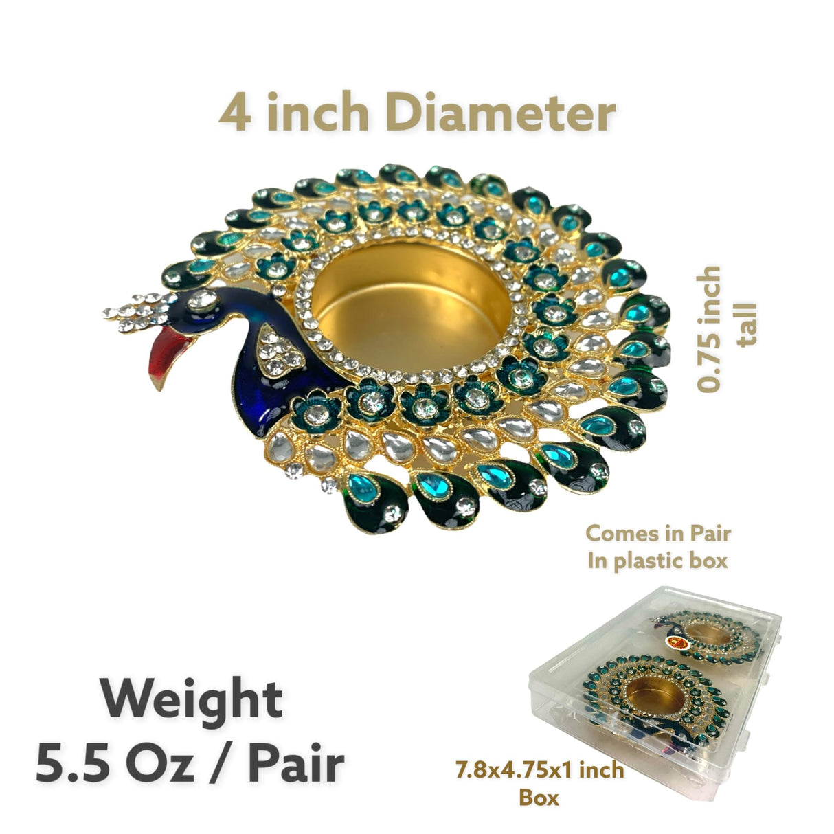 Peacock Tealight Candle Holder Festival of Light Decorative T-light Holder for Diwali Christmas Hanukkah Thanksgiving Gift Moti Candle Holder for Centerpiece Dining Table Home Decor - LoveNspire