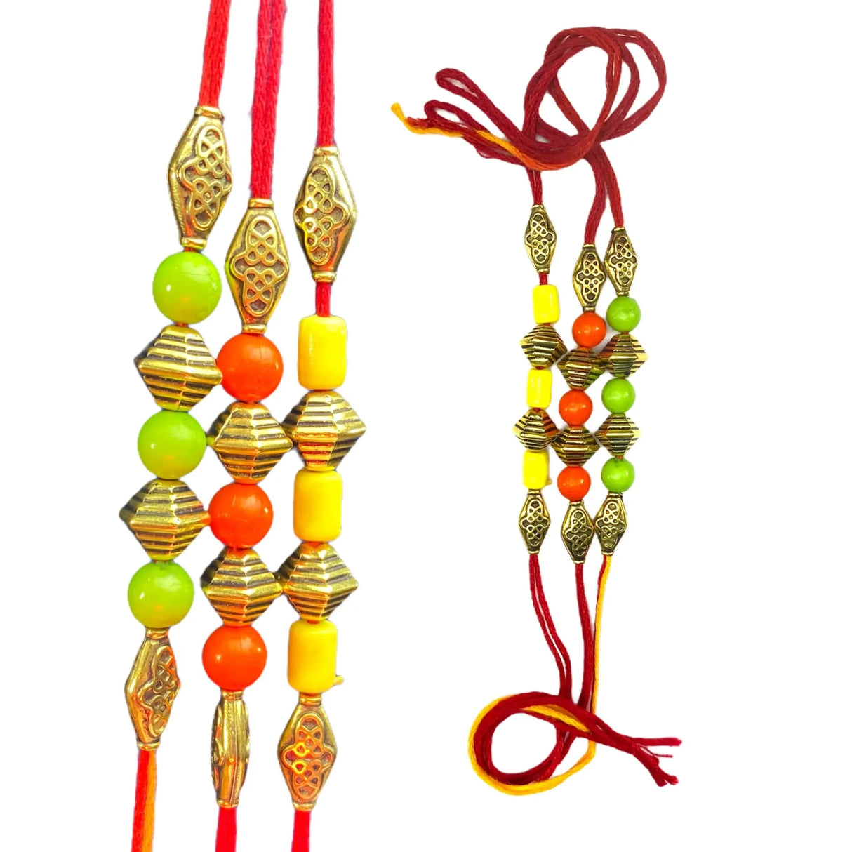 Rakhi for Brother Bead Rakhi with Roli Chawal Raksha Bandhan Card - Rakhi for Bhai Bhabhi Sister In Law Rakshabandhan Celebration - LoveNspire