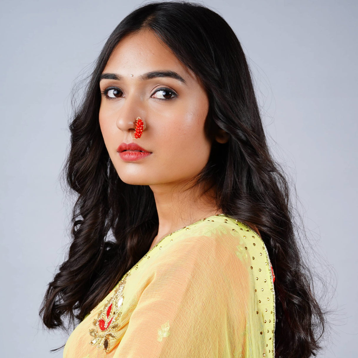 Indian Marathi Pearl Nose Rings for Women - Indian Jewelry Nose Ring Clip-On Marathi Bridal Nathani Faux Pearl Golden Tone Bollywood Style Nath Non-Piercing Jewelry for Women Gift For Her - LoveNspire