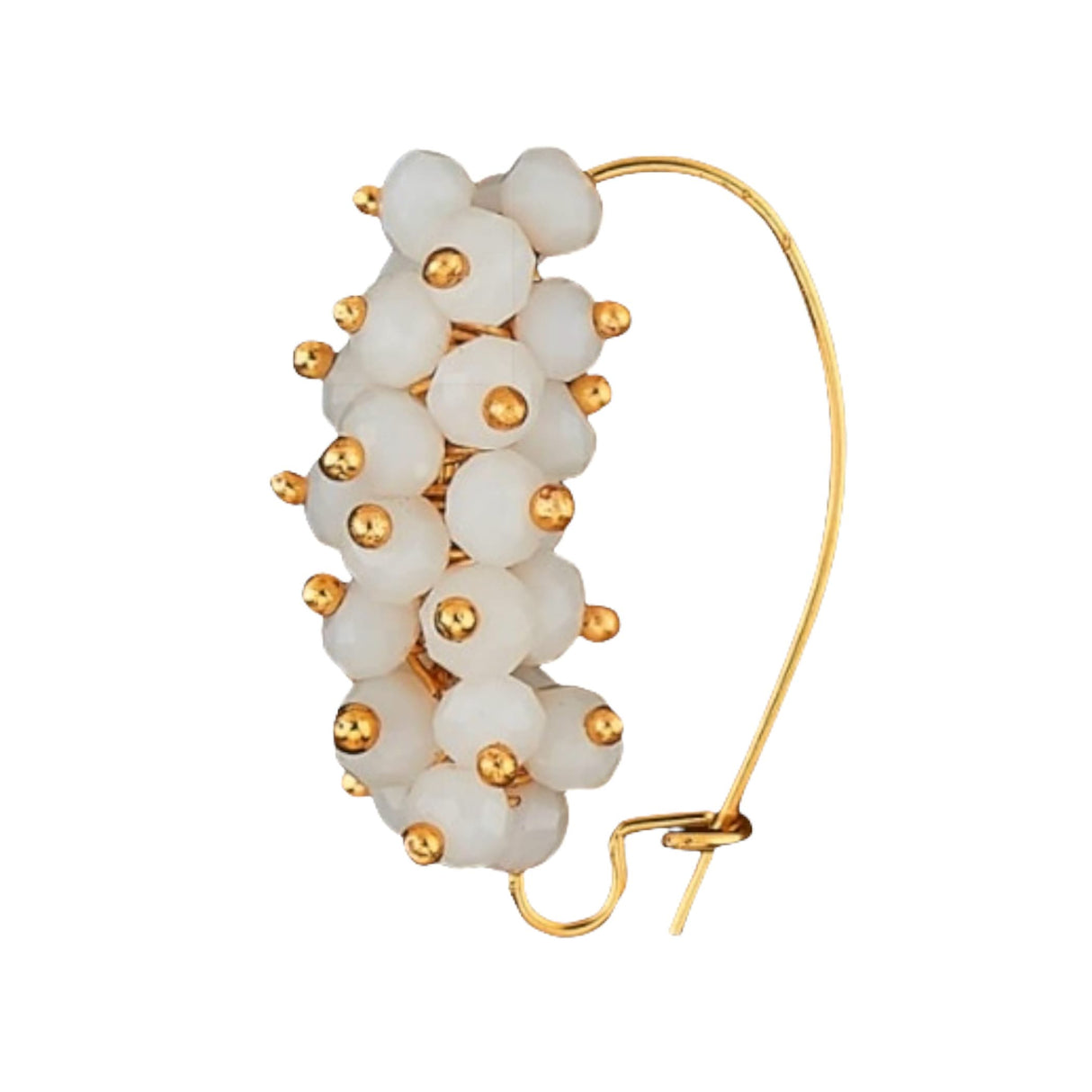 Indian Marathi Pearl Nose Rings for Women - Indian Jewelry Nose Ring Clip-On Marathi Bridal Nathani Faux Pearl Golden Tone Bollywood Style Nath Non-Piercing Jewelry for Women Gift For Her - LoveNspire