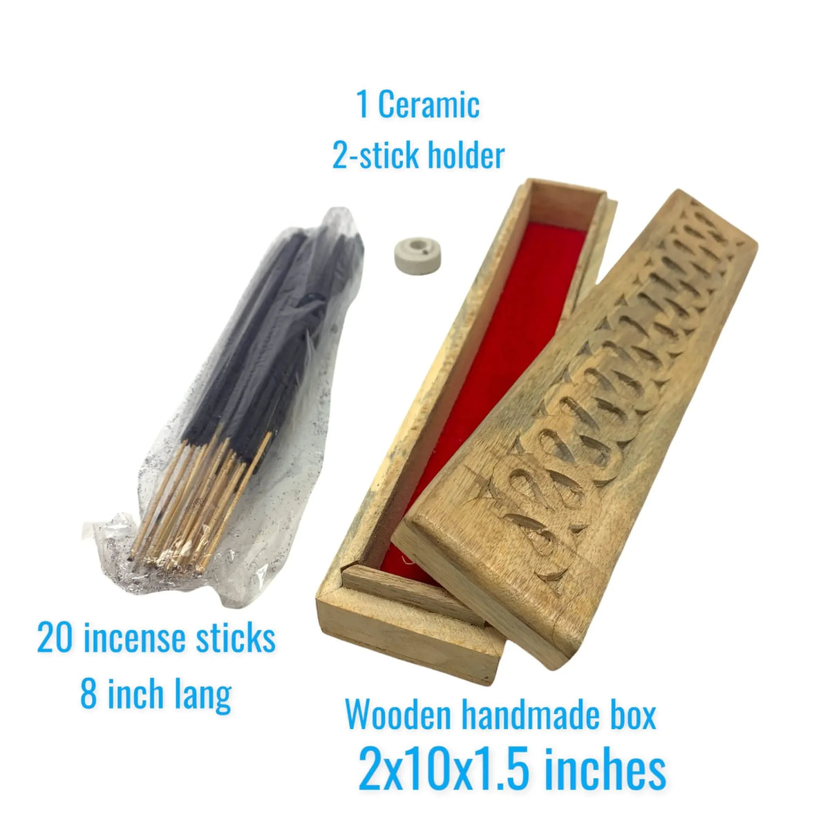 Premium Scented Incense Stick Plain Incense Kit with Wooden Box Agarbatti Dhoop Stick Low Smoke Incense with Spiritual Fragrance Pooja Essential Indian Temple Item - LoveNspire