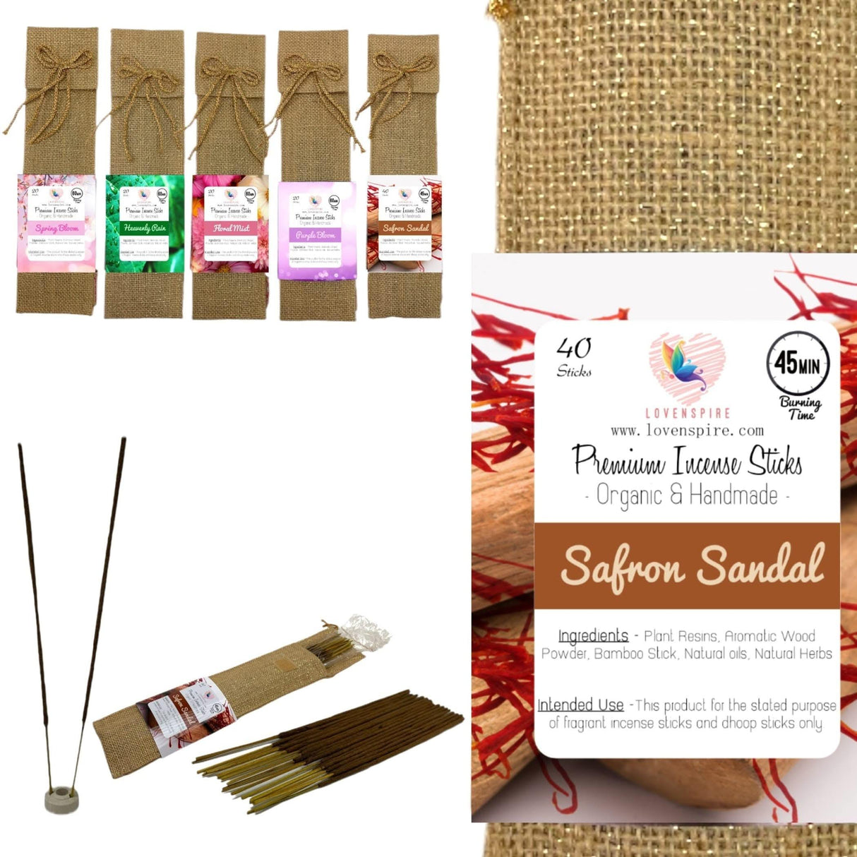 20 Ct. Premium Scented Incense Stick Plain Incense Kit with Wooden Box Agarbatti Dhoop Stick Low Smoke Incense with Spiritual Fragrance Pooja Essential Indian Temple Item - LoveNspire